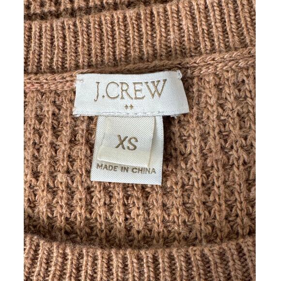 J.Crew Waffle Knit Round Neck Sweater Brown Size XS - Picture 3 of 6